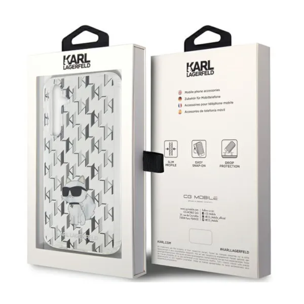 Karl Lagerfeld Monogram Choupette - Samsung Galaxy S23 FE Case (transparent)