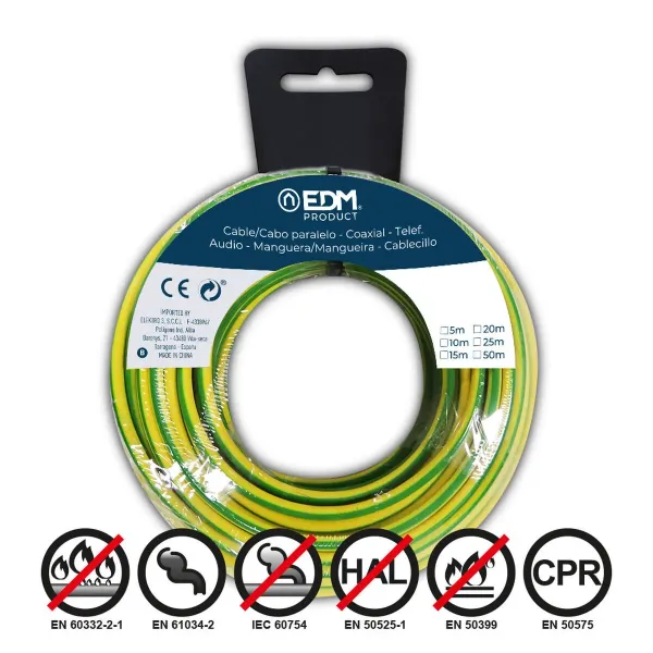 Cable EDM Bicoloured 5 m 1,5 mm