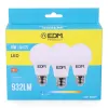 Pack of 3 LED bulbs EDM F 10 W E27 810 Lm Ø 6 x 10,8 cm (6400 K)