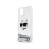 Karl Lagerfeld Liquid Glitter NFT Choupette Head - Case for iPhone 11 (silver)