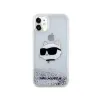 Karl Lagerfeld Liquid Glitter NFT Choupette Head - Case for iPhone 11 (silver)
