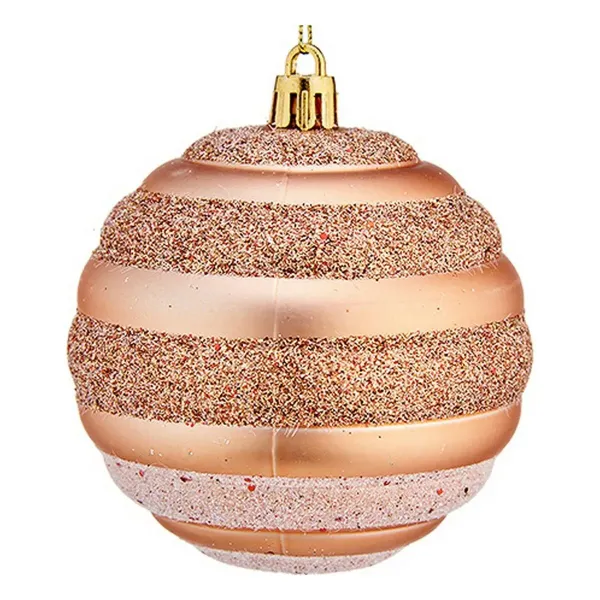 Christmas Bauble Ø 8 cm 6 Units Copper PVC