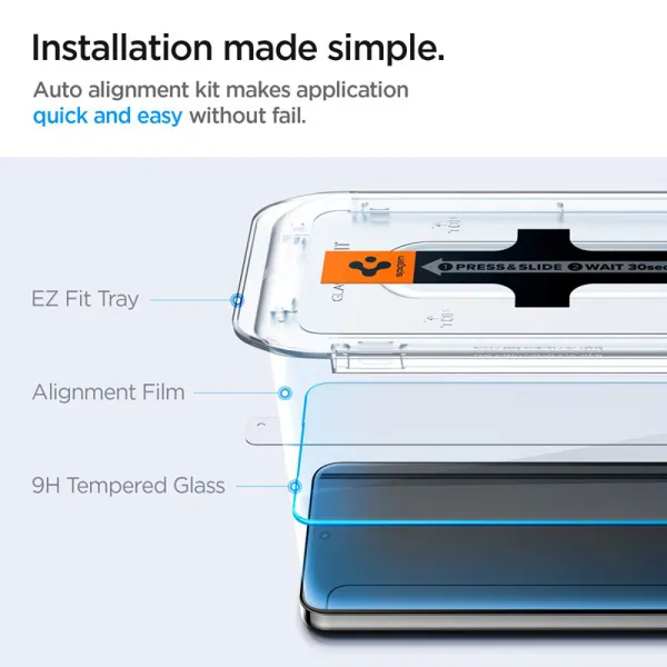 Spigen GLAS.TR EZ FIT 2-Pack - Tempered glass for Samsung Galaxy S25+ / S24+ (2 pcs)