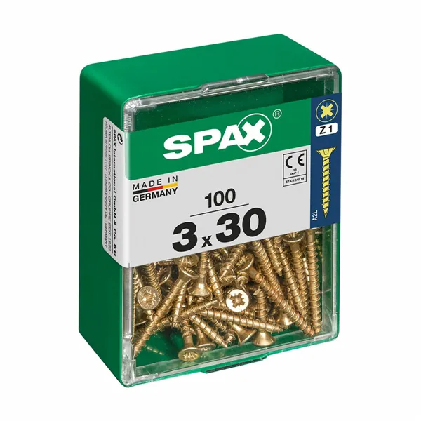 Box of screws SPAX Wood screw Flat head (3,0 x 30 mm)