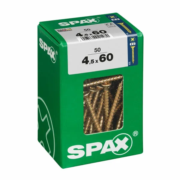 Box of screws SPAX Wood screw Flat head (4,5 x 60 mm)