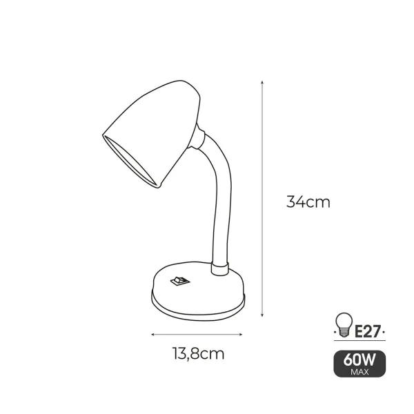 Desk lamp EDM Amsterdam E27 60 W Flexo/Desk lamp Metal Orange (13 x 34 cm)