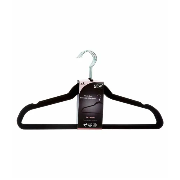 Hangers 5five Black Felt 8 Units (45,5 x 23 cm)