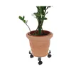 Flowerpot Standt with Wheels Adjustable Grey Metal (30 cm)