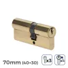 Cylinder EDM r13 European Short camlock Golden Brass (70 mm)