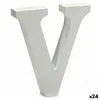 Letter V 2 x 11 cm Wood White (24 Units)