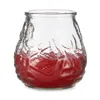 Candle Geranium Red Transparent Glass Paraffin 6 Units (9 x 9,5 x 9 cm)