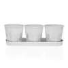 Plant pot Versa White Triple Metal (11 x 33 cm)