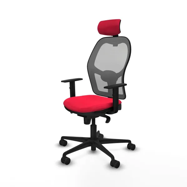 Office Chair with Headrest Jorquera Piqueras y Crespo 1D036N2 Red