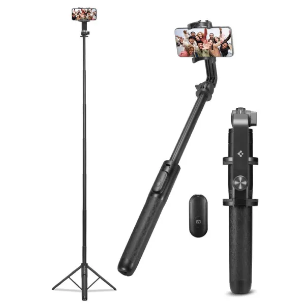 Spigen S560W Bluetooth Selfie Stick Tripod - Smartphone tripod / selfie stick holder (Black)