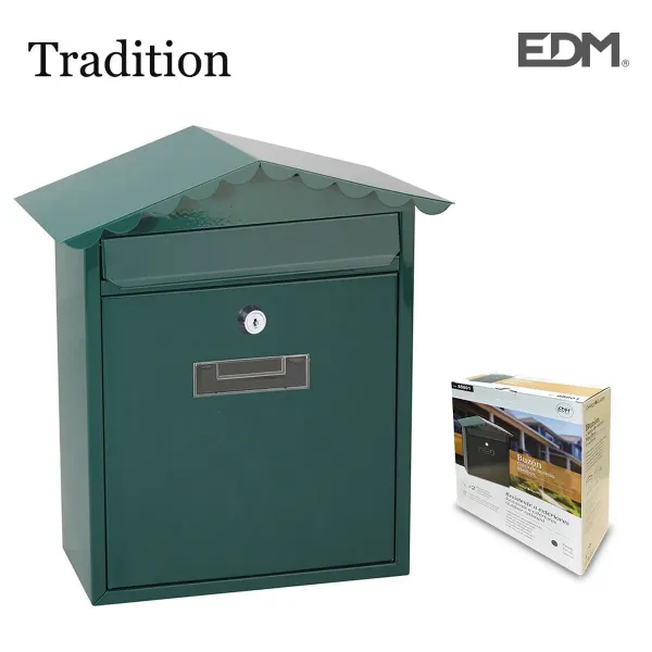 Letterbox EDM Tradition Steel Green (26 x 9 x 35,5 cm)