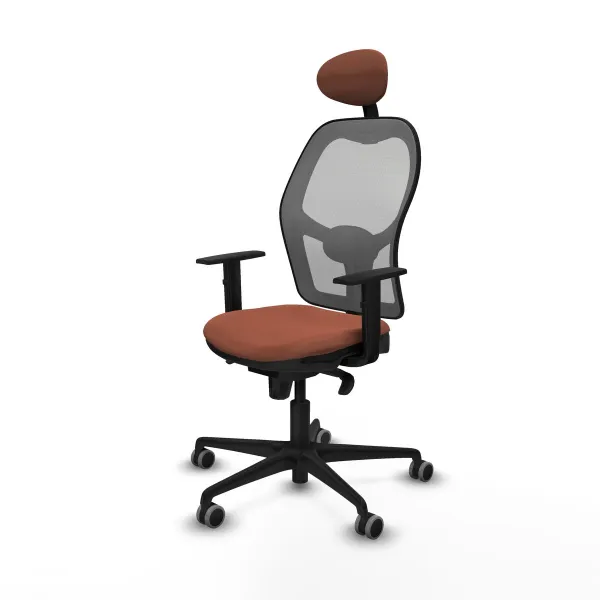 Office Chair with Headrest Jorquera Piqueras y Crespo 1D036G1 Brown Grey
