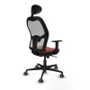 Office Chair with Headrest Jorquera Piqueras y Crespo 1D036G1 Brown Grey