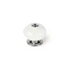 Doorknob Rei e517 Circular Porcelain Metal White 4 Units (Ø 40 x 36 mm)