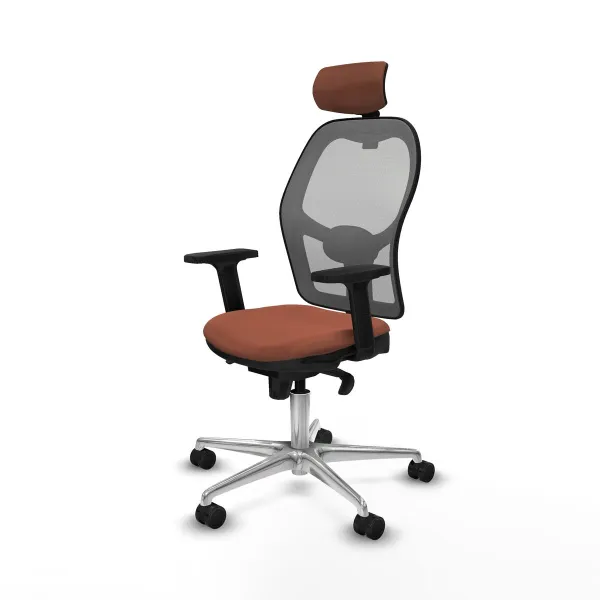 Office Chair with Headrest Jorquera Piqueras y Crespo 2D086N2 Brown Grey