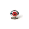 Doorknob Rei e500 Circular Red Flower Porcelain Metal 4 Units (Ø 40 x 36 mm)