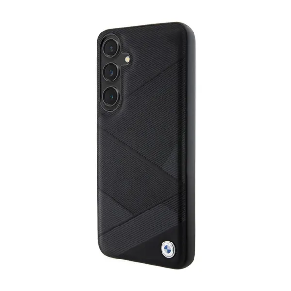 BMW Signature Leather Crossing Lines Pattern - Case for Samsung Galaxy S24+ (black)