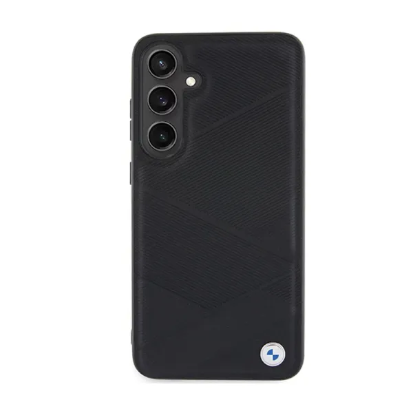 BMW Signature Leather Crossing Lines Pattern - Case for Samsung Galaxy S24+ (black)