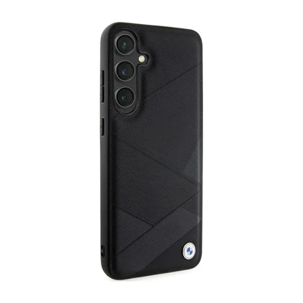 BMW Signature Leather Crossing Lines Pattern - Case for Samsung Galaxy S24+ (black)