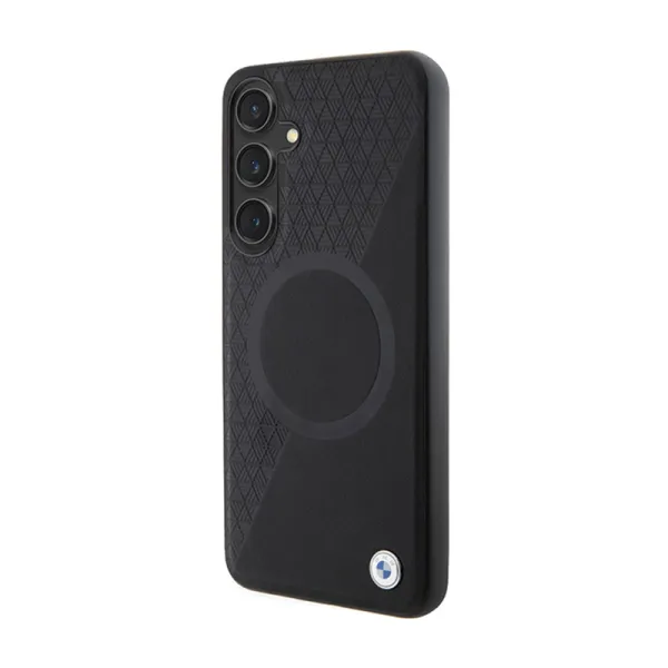 BMW Leather Half Textured & Circle MagSafe - Case for Samsung Galaxy S24+ (black)