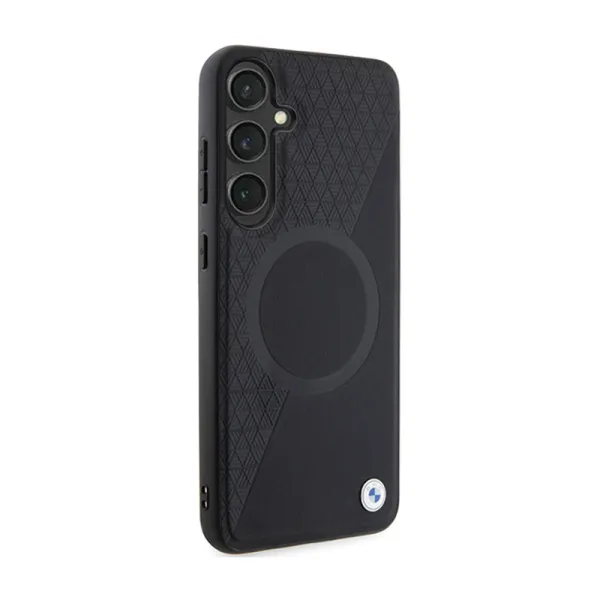 BMW Leather Half Textured & Circle MagSafe - Case for Samsung Galaxy S24+ (black)