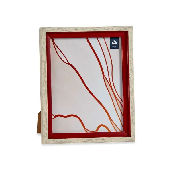 Photo frame Crystal Red Wood Brown Plastic (24 x 2 x 29 cm) (6 Units)