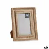 Photo frame Crystal Wood Brown Bronze Plastic (16,5 x 2 x 21 cm) (6 Units)