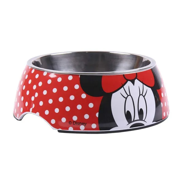 Dog Feeder Minnie Mouse Melamin 410 ml Multicolour Polyester Metal