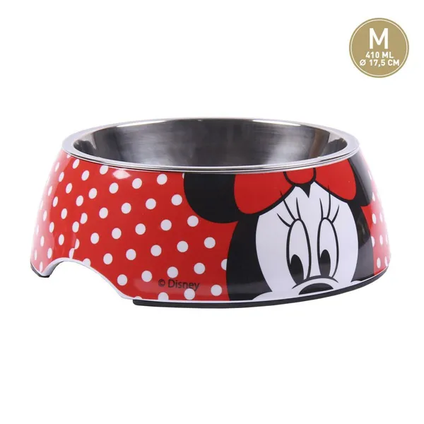 Dog Feeder Minnie Mouse Melamin 410 ml Multicolour Polyester Metal