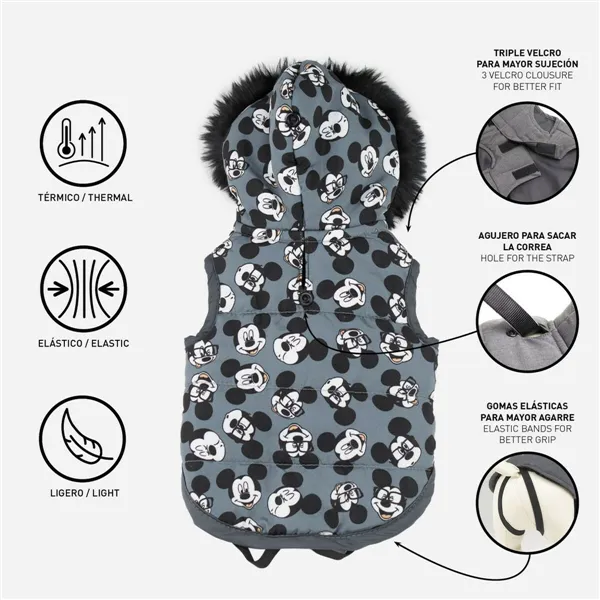 Dog Coat Mickey Mouse Grey