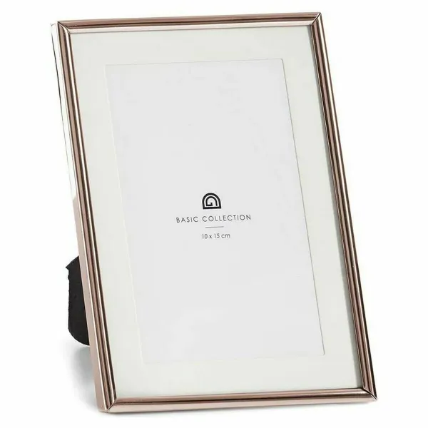 Photo frame Crystal Steel Copper (13,5 x 18,5 x 13,5 cm) (12 Units)