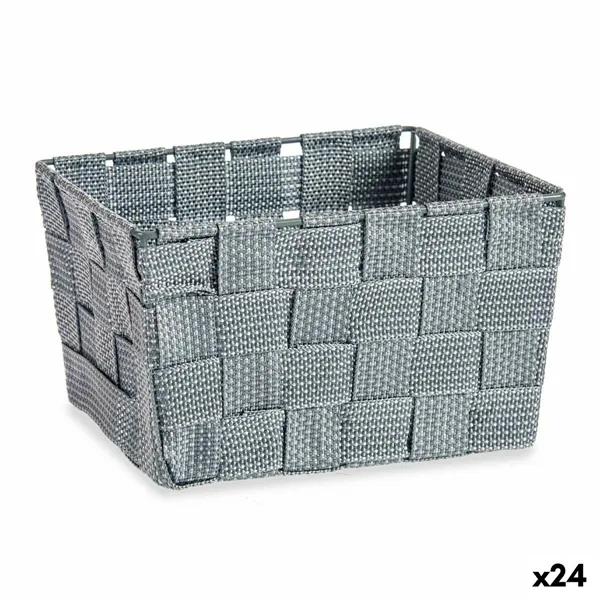 Basket Braiding Grey Cloth (15 x 10,5 x 20 cm) (24 Units)