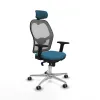 Office Chair with Headrest Jorquera Piqueras y Crespo 2D086G2 Grey Petroleum green