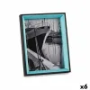 Photo frame Crystal Black Blue MDF Wood (3 x 22 x 17 cm) (6 Units)