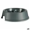 Slow Eating Food Bowl for Pets Anthracite Plastic (27 x 7,5 x 27 cm) (12 Units)