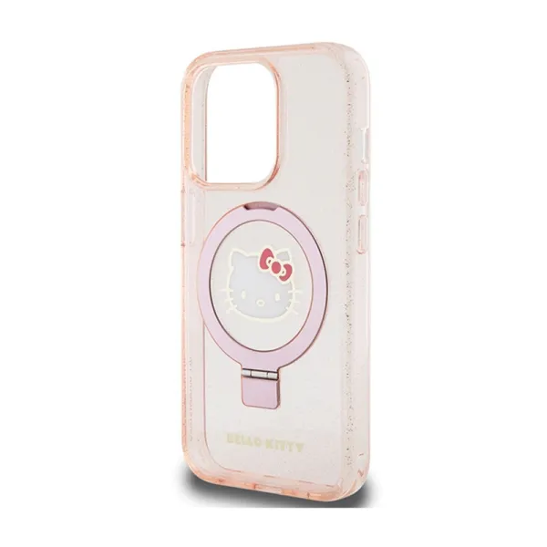 Hello Kitty Ring Stand Glitter Electrop Logo MagSafe - iPhone 15 Pro Case (pink)