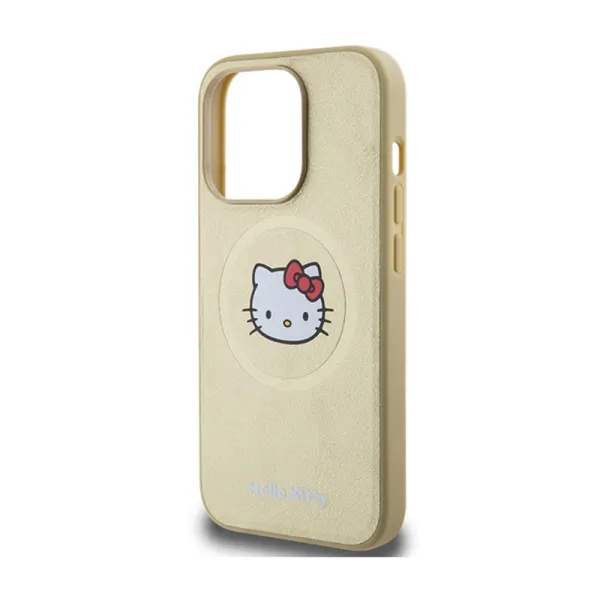 Hello Kitty Leather Kitty Head MagSafe - Case for iPhone 15 Pro (Gold)