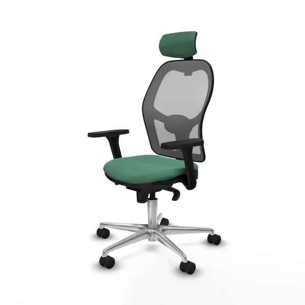 Office Chair with Headrest Piqueras y Crespo 3D086N2 Emerald Green