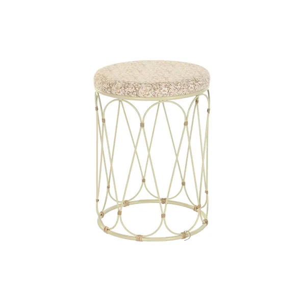 Side table DKD Home Decor Natural Metal Cream Rattan (35 x 35 x 49 cm)