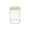 Side table DKD Home Decor Natural Metal Cream Rattan (35 x 35 x 49 cm)