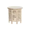 Side table DKD Home Decor White Brown Mango wood 53 x 53 x 53 cm