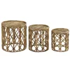 Set of 3 tables DKD Home Decor 39 x 39 x 41 cm Natural wicker