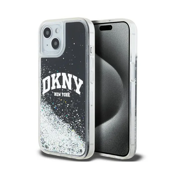 DKNY Liquid Glitter Big Logo - Case for iPhone 15 / 14 / 13 (black)