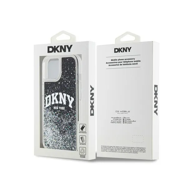 DKNY Liquid Glitter Big Logo - Case for iPhone 15 / 14 / 13 (black)