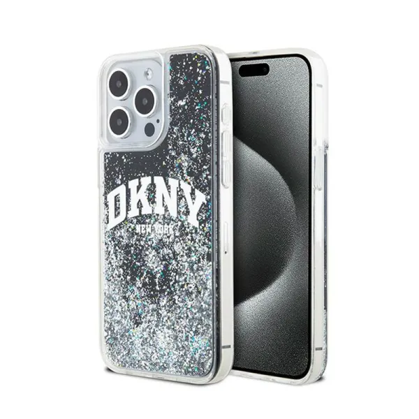 DKNY Liquid Glitter Big Logo - Case for iPhone 15 Pro Max (black)