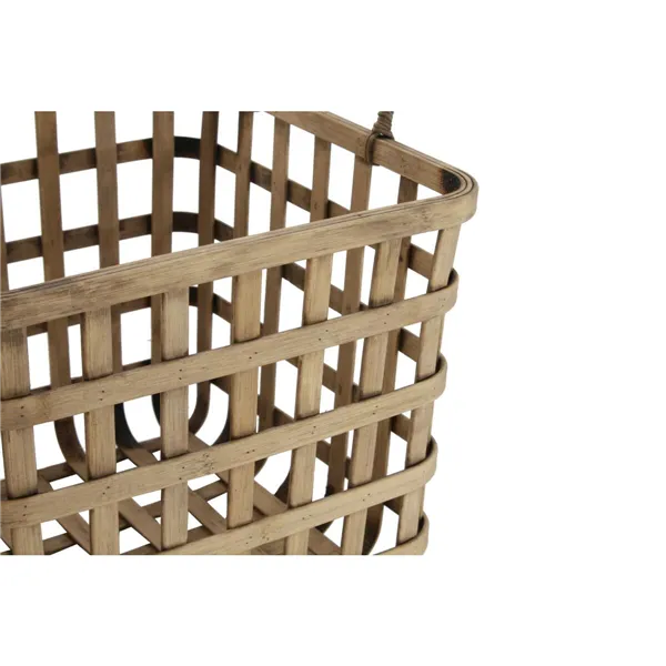 Basket set DKD Home Decor Brown Bamboo Tropical 36,5 x 36,5 x 35 cm